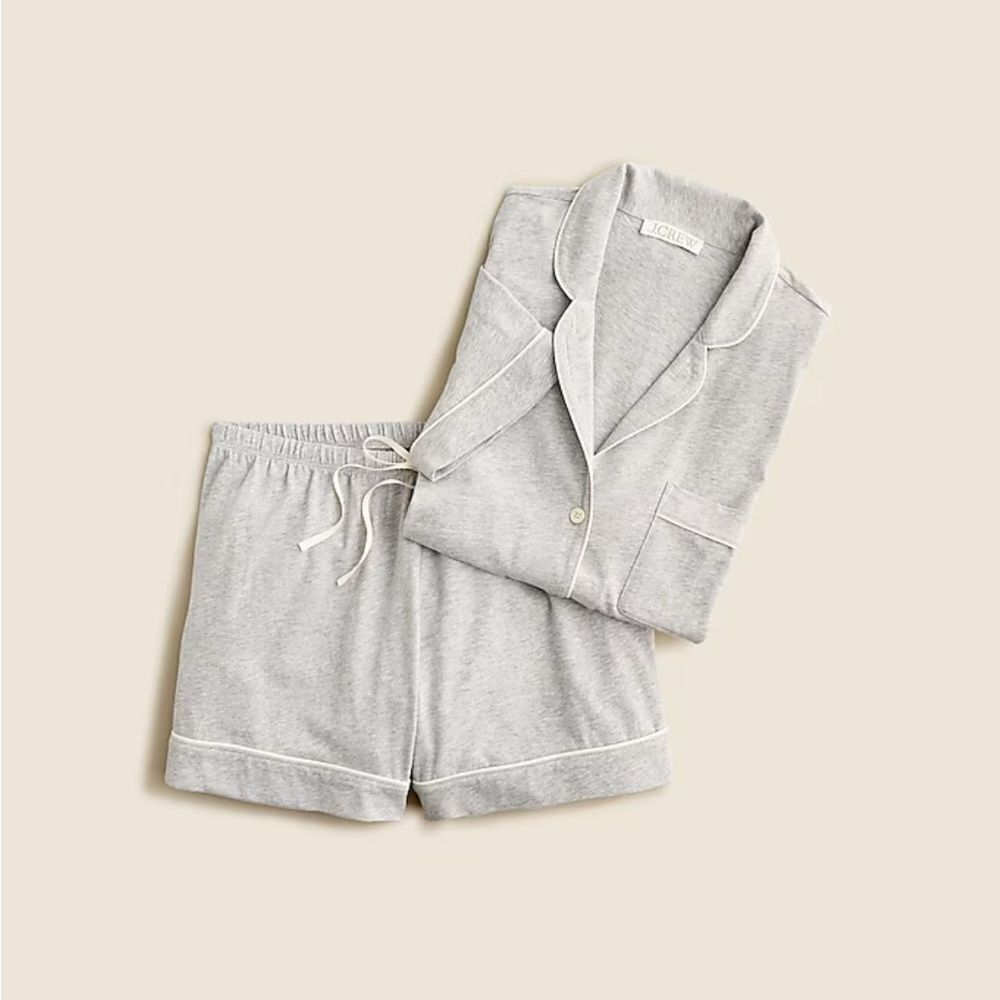 NWT J CREW Dreamy cotton-blend pajama short set in Geather Grey - Picture 5 of 7
